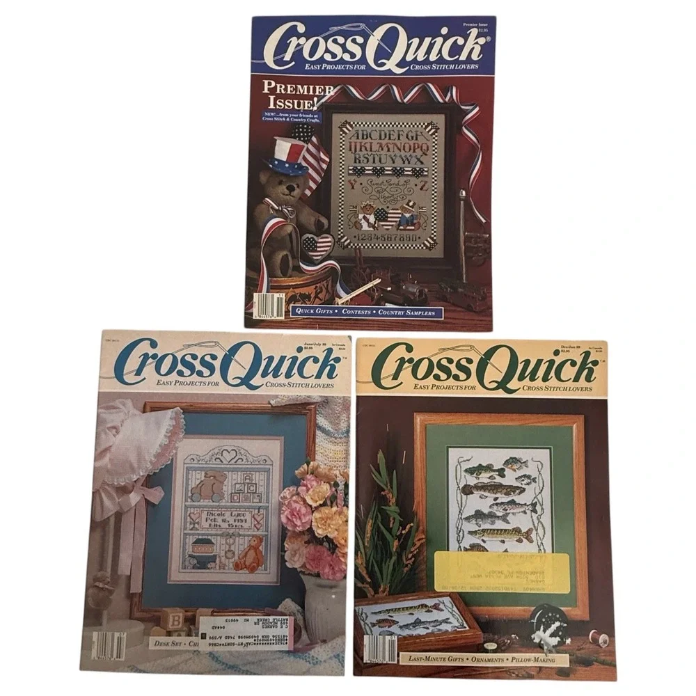 Vintage Cross Stitch Magazine Lot of  21 Patterns Set Premier Issue Christmas